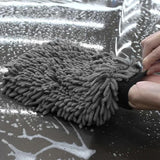 WASH&WHIPS Chenille Premium Scratch-Free Microfiber Lint-Free Blue Wash Mitt 8" x 10"in & Black Pitstop Particle Interceptor