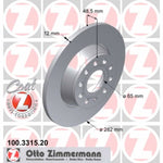 Rear Brake Rotor 282mm MK5 GTI-GLI/Audi A3 8P (Zimmermann)